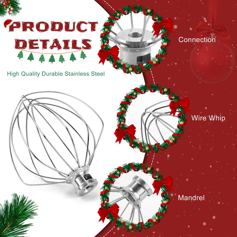 Sikawai KN256WW 6-Wire Whip Kitchen Mixers Attachment Fits for 6 Quart k-i-t-c-h-e-n-a-i-d Bowl-Lift Stand Mixer Accessory Replacement,Stainless Steel Whisk Replaces KV25GOX,KD2661X,KP26M1X,KT2651X by Sikawai - Image 3